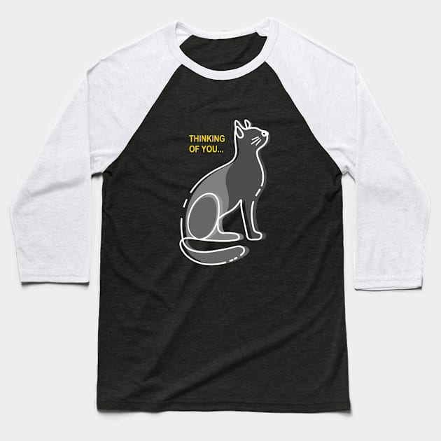 geometric cat Baseball T-Shirt by cuanart